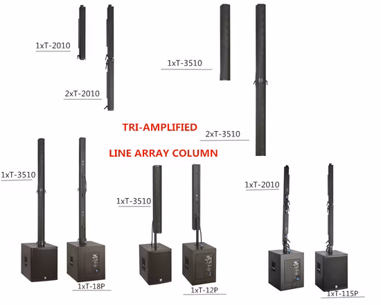 Instalación de audio profesional Sistema de audio público Altavoces de columna Arreglo lineal