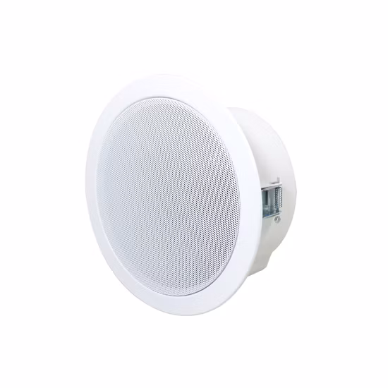 Altavoz de techo de rango completo de 6 pulgadas, 100 V, 6 W, con certificación EN54, con cúpula metálica ignífuga y 2 juntas de goma impermeables.