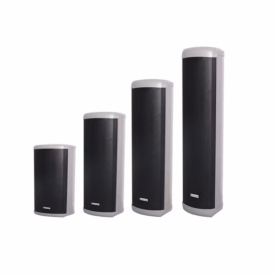 Altavoz de columna de aluminio para exteriores, resistente al agua, de alta potencia, 10 W, 20 W, 30 W y 40 W, de 100 V, para sistema público de música PA y BGM.
