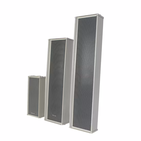 Altavoz de columna de aluminio de 820 x 200 x 142 mm con potencia nominal de 80 W