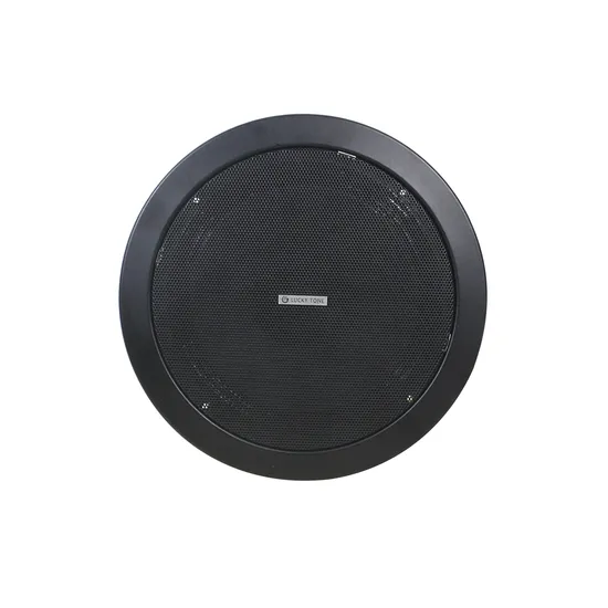 Sistema de sonido PA de metal negro de 100 V, 1,5 W, 3 W y 6 W, altavoz pasivo de rango completo de 6 pulgadas para montaje en techo.